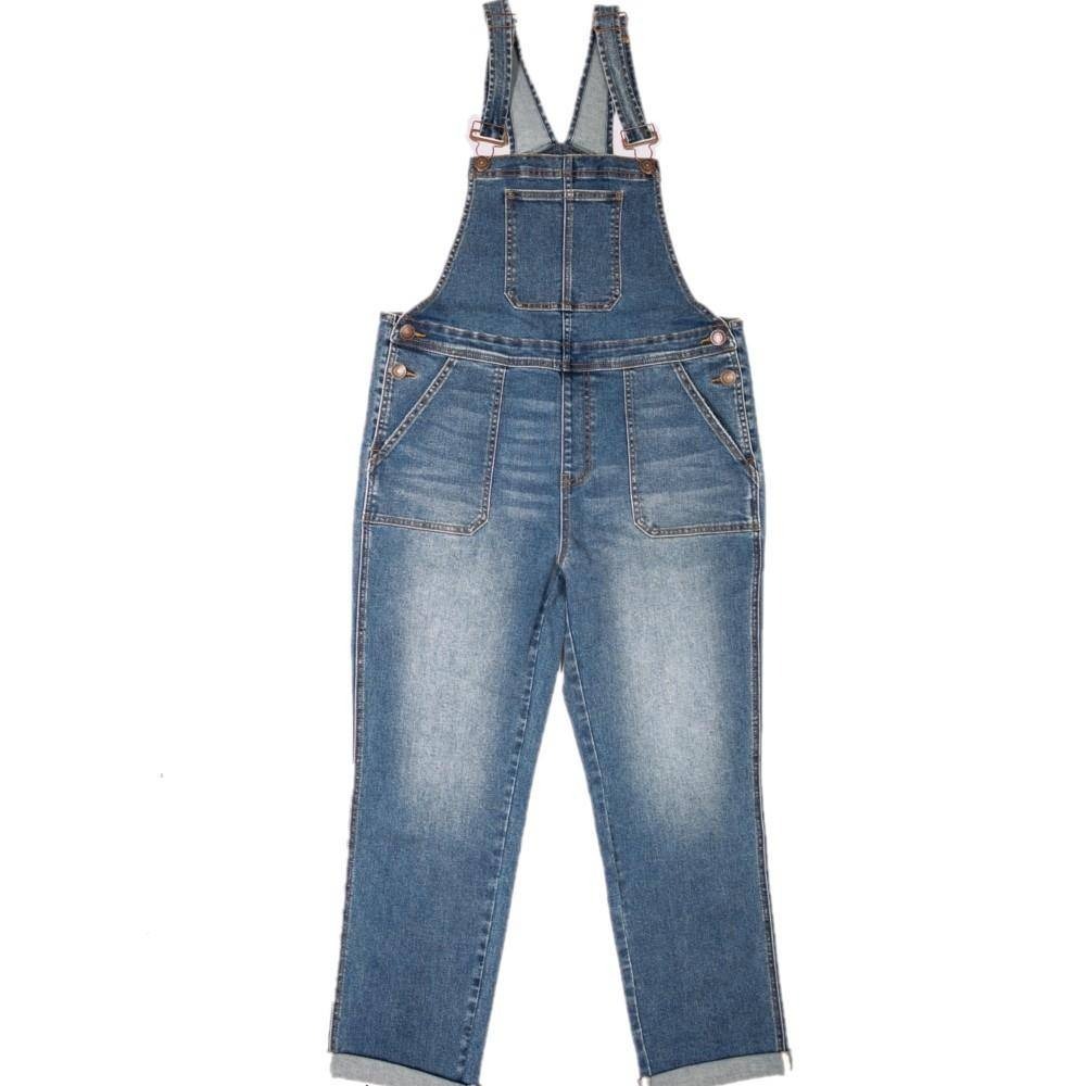 Lincoln Outfitters Womens Girlfriend Overall Size 16 Blue Denim Relaxed Stretch
